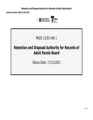 Fillable Online Prov Vic Gov Retention And Disposal Authority For