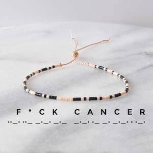 Fuck Cancer Morse Code Bracelet Cancer Bracelet Personalized Etsy