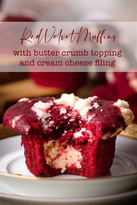 Red Velvet Muffins With Cream Cheese Filling Of Batter And Dough