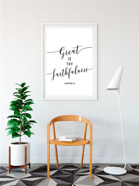 Great Is Thy Faithfulness Bible Verse Wall Art Christian Wall Art