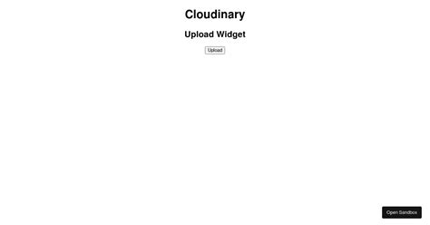 Cloudinary Upload Widget In React Forked Codesandbox