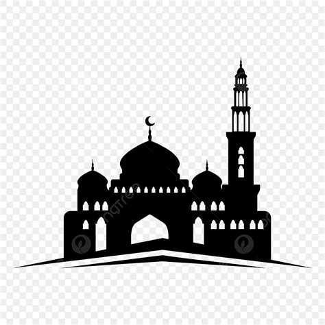 Worship Silhouette PNG Images, Silhouette Of The Mosque Place Worship ...