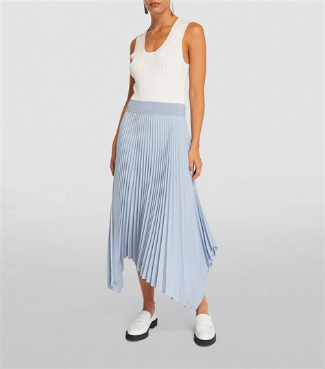 Womens Joseph Blue Pleated Ade Skirt Harrods Uk