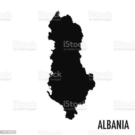 Albania Mappa Vettoriale Silhouette Illustrazione Immagini Vettoriali