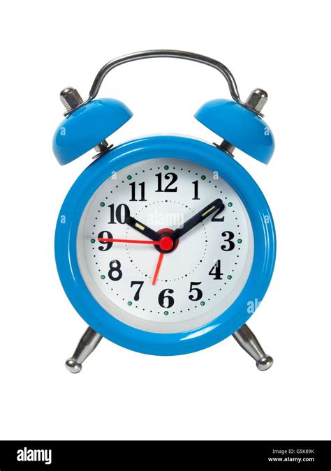 Blue alarm clock Stock Photo - Alamy