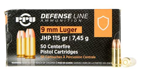 Ppu Ppd Defense Mm Luger Gr Jacketed Hollow Point Jhp Per