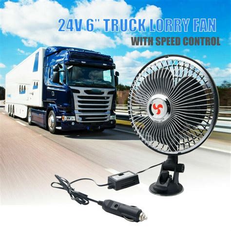 12V 24V 6 Powerful Lorry Truck VAN Fan With Speed Grandado