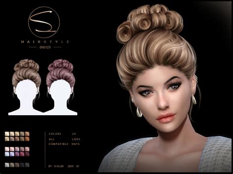 The Sims Resource Elegante Updo Hairstyle Marie By S Club