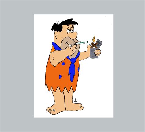 Fred Flintstone Retro Drawing Classic Cartoon Funny Fred Flintstone