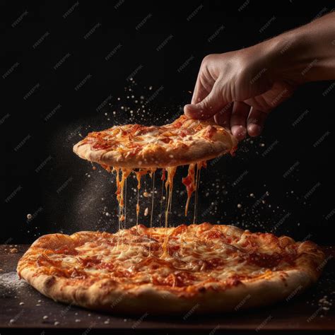 Premium Photo A Hand Is Grabbing A Slice Of Pizza From A Pizza Oven