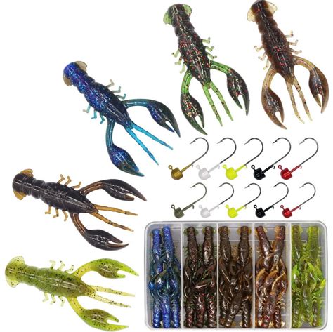 Xfishman Ned Rig Baits Kit Piece Crawfish Bass Soft Plastic Fishing