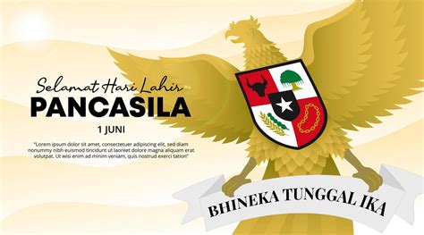 Selamat Hari Lahir Pancasila Or Happy Pancasila Day Background With A