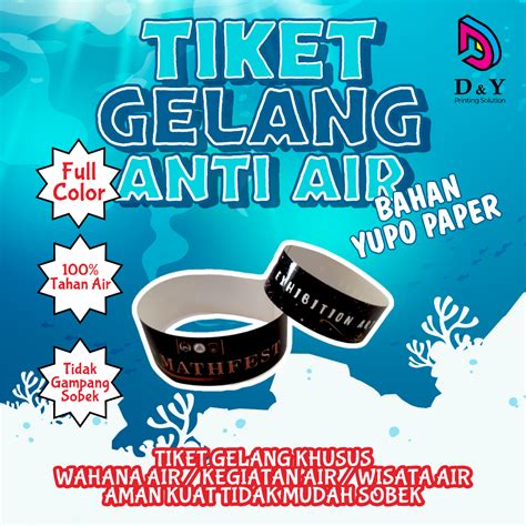 Jual TIKET GELANG ANTI AIR TIKET ANTI SOBEK TIKET KOLAM RENANG