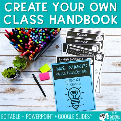 Create Your Own Class Handbook Templates Shop • The Learning Effect