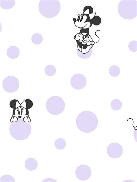 Disney Minnie Mouse Dots Purple Wallpaper Di1028 By York Wallpaper