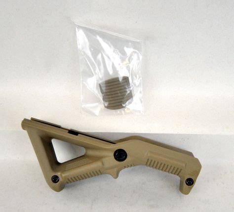 Polymer PTS Replica Angled Fore Grip For Airsoft Rifles AFG Tan Flat