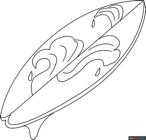 How To Draw A Surfboard Really Easy Drawing Tutorial