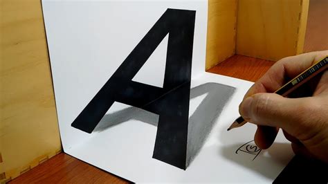 How To Draw A 3D Letter A Optical Illusion Trick Art YouTube