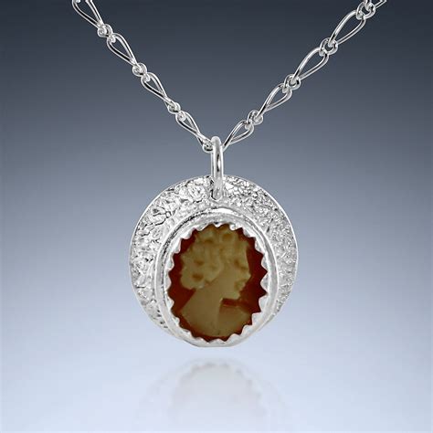 Antique Cornelian Shell Cameo Necklace