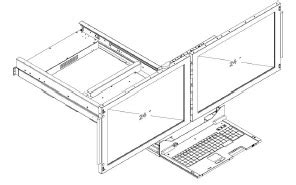 Sais Cran Clavier Rackable Double Rail Et Console Dkm Lcd