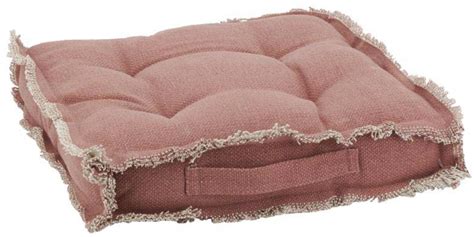 Coussin De Sol En Coton 40 X 40 Cm Vieux Rose