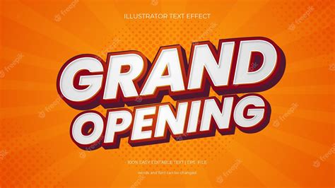 Premium Vector Grand Opening Modern Design Text Effect