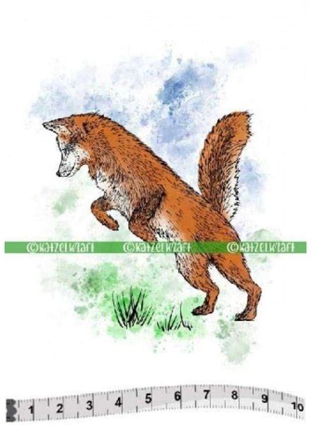 Katzelkraft Unmounted Rubber Stamp Jumping Fox Solo