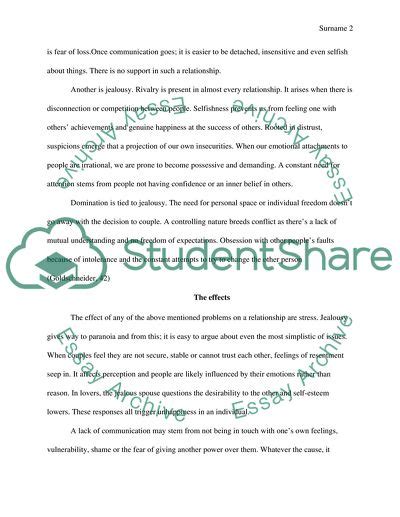 Causal Analysis Of Relationship Failure Essay Example Topics And Well