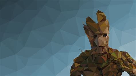 440811 4k Digital Art Groot Polygon Art Marvel Cinematic Universe Guardians Of The Galaxy