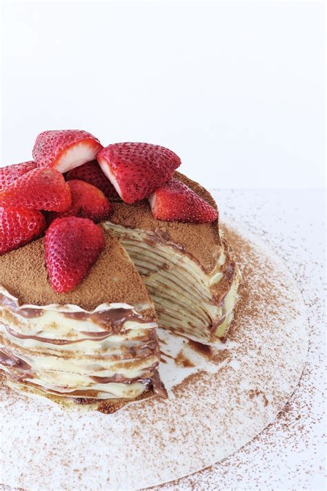 Nutella Custard Crepe Cake Recipe Mille Crepes Crepe Cake Crepe Cake Recipe Nutella Recipes