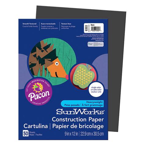 TeachersParadise - SunWorks® Construction Paper, Black, 9" x 12", 50 ...