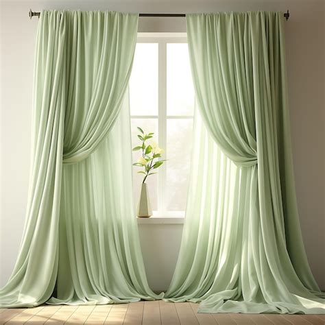 Premium Photo | Isolated of Chiffon Curtain Light Green Sheer Grommet ...