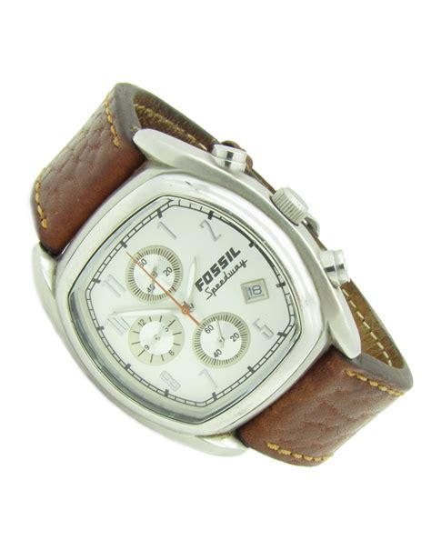 Fossil Fs Arkitekt Men S Wristwatch Chrono Date Leather Stainless