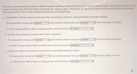 Solved For Each Of The Following Scenarios Indicate How The Chegg