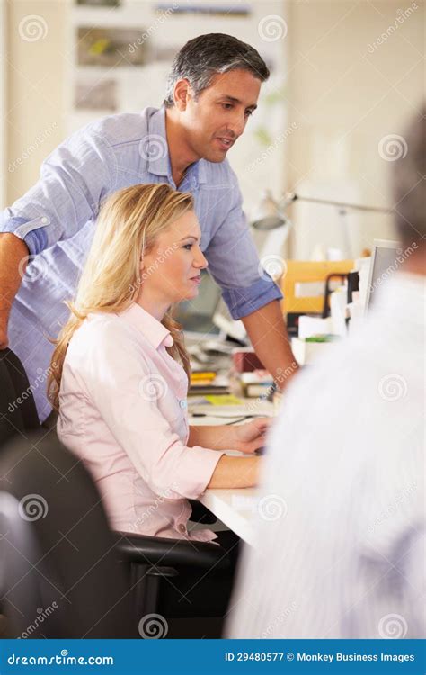 Workers At Desks In Busy Creative Office Stock Image Image Of Design