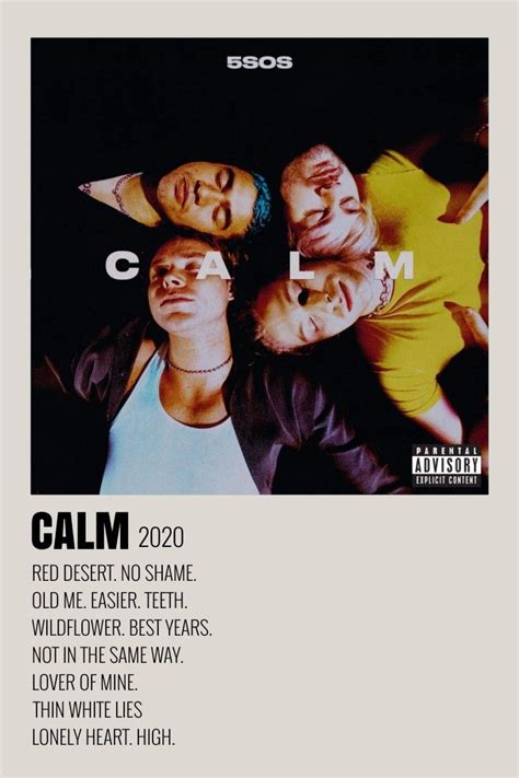 5sos Calm Minimalist Album Poster Music Poster Vintage Music