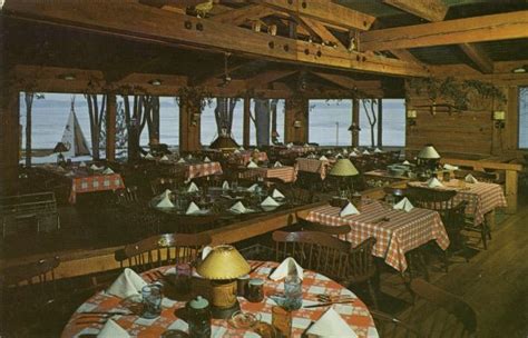 Frontier Dining Room At Lake Lawn Lodge Postcard Wisconsin