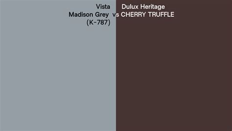 Vista Madison Grey K Vs Dulux Heritage Cherry Truffle Side By