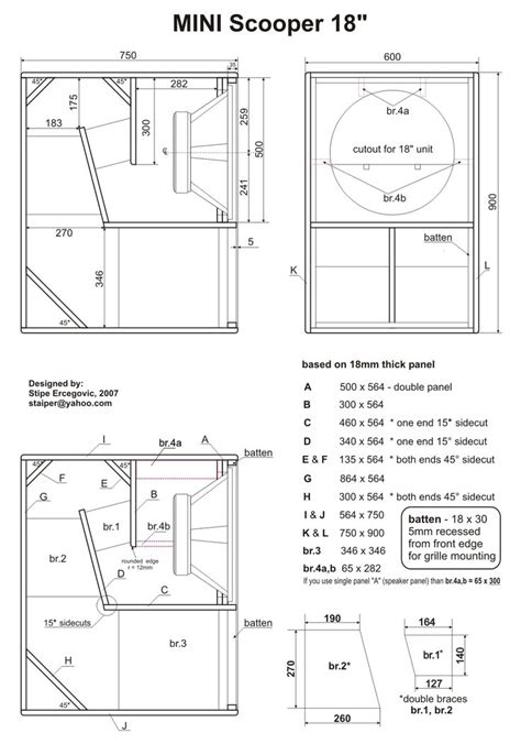 Skema Box Mini Scooper 18 Inch Lapangan Mantap Speaker Box Design Speaker Plans Subwoofer Box