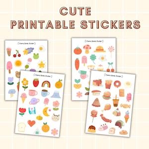 Cute Printable Sticker Sheet Bundle Planner Sticker Sheet Sticker Sheet ...