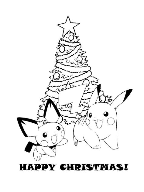 Pokemon Christmas coloring page - Free printable