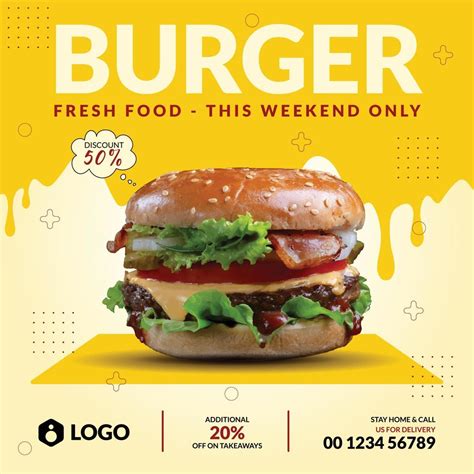 Super Delicious Burger And Restaurant Food Menu Social Media Promotion Banner Post Design