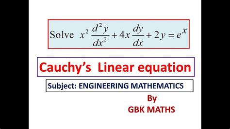 Cauchy S Homogenous Linear Equation ODE Engineering Mathematics GBK