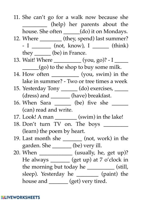 Past And Present Continuous Tense Worksheet Present Continuo