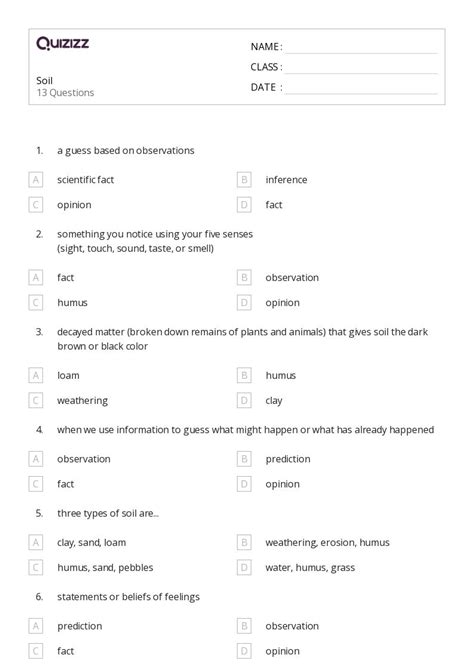 50 Soils Worksheets For 4th Grade On Quizizz Free And Printable