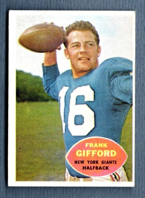 Frank Gifford Topps Card New York Giants Ex Mt Nr Mint