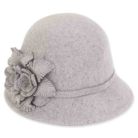 Adora® Wool Hat Wool Felt Cloche With Self Floral Duo — Setartrading Hats