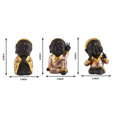 Polyresin Multicolor Baby Monk Statues Set Of At Best Price In Jaipur