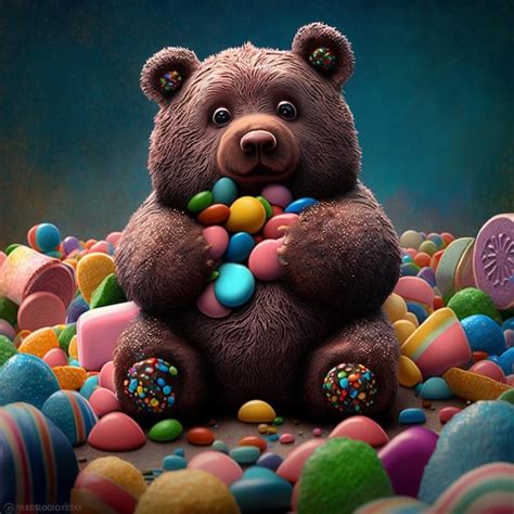 Premium Photo A Brown Bear Is Holding A Bunch Of Easter Eggs