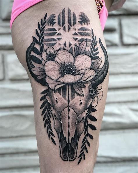 Jayce Wallingford 🎯 On Instagram “thank You Kelsey ” Bull Skull Tattoos Sacred Tattoo Tattoos